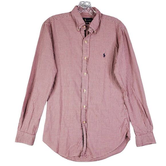 Polo Ralph Lauren Oxford Shirt Men's Size Small Red Plaid LS Button Down - Picture 2 of 11